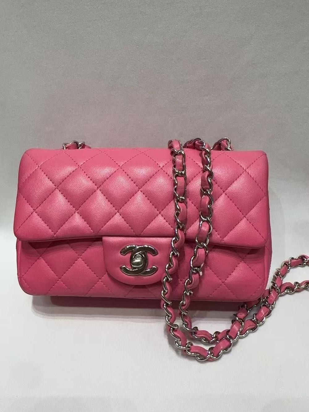 CHANEL Pink Quilted Leather Classic Flap Crossbody